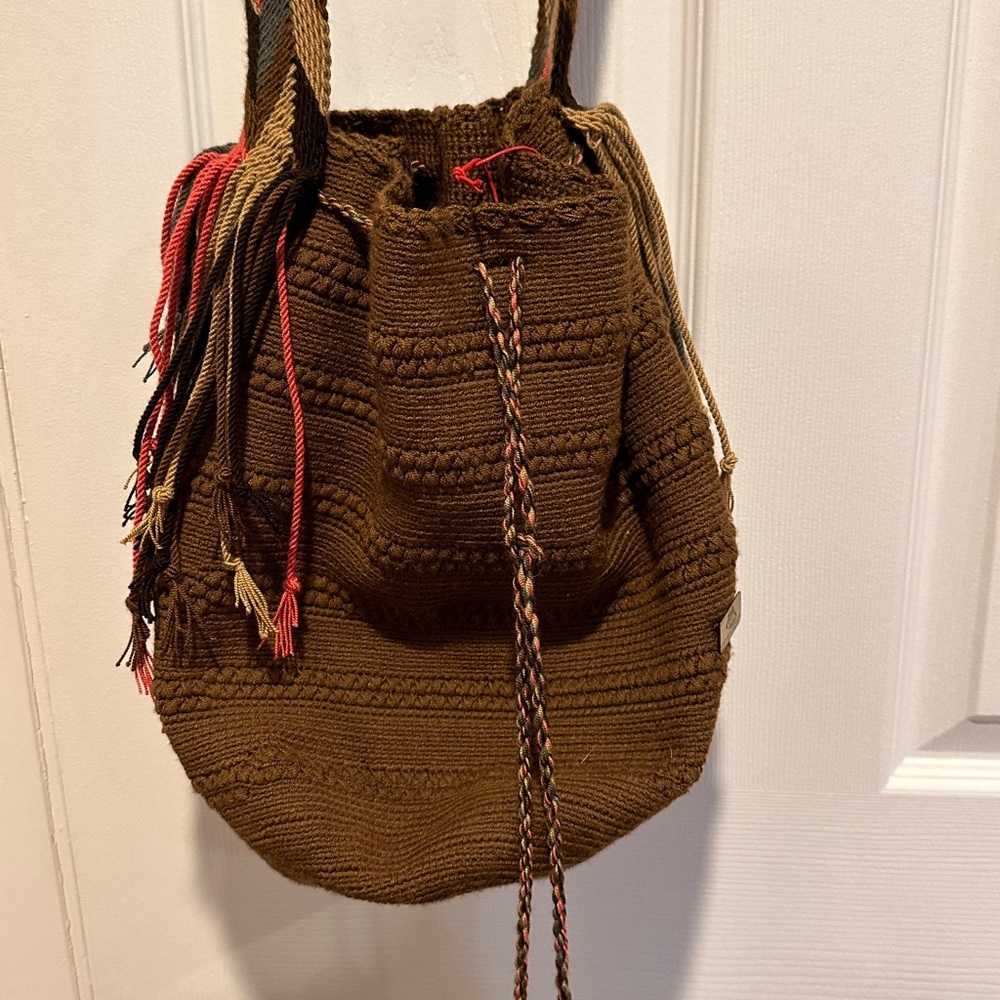 Wayuu bag - brown and light pink - Picture 3 of 13